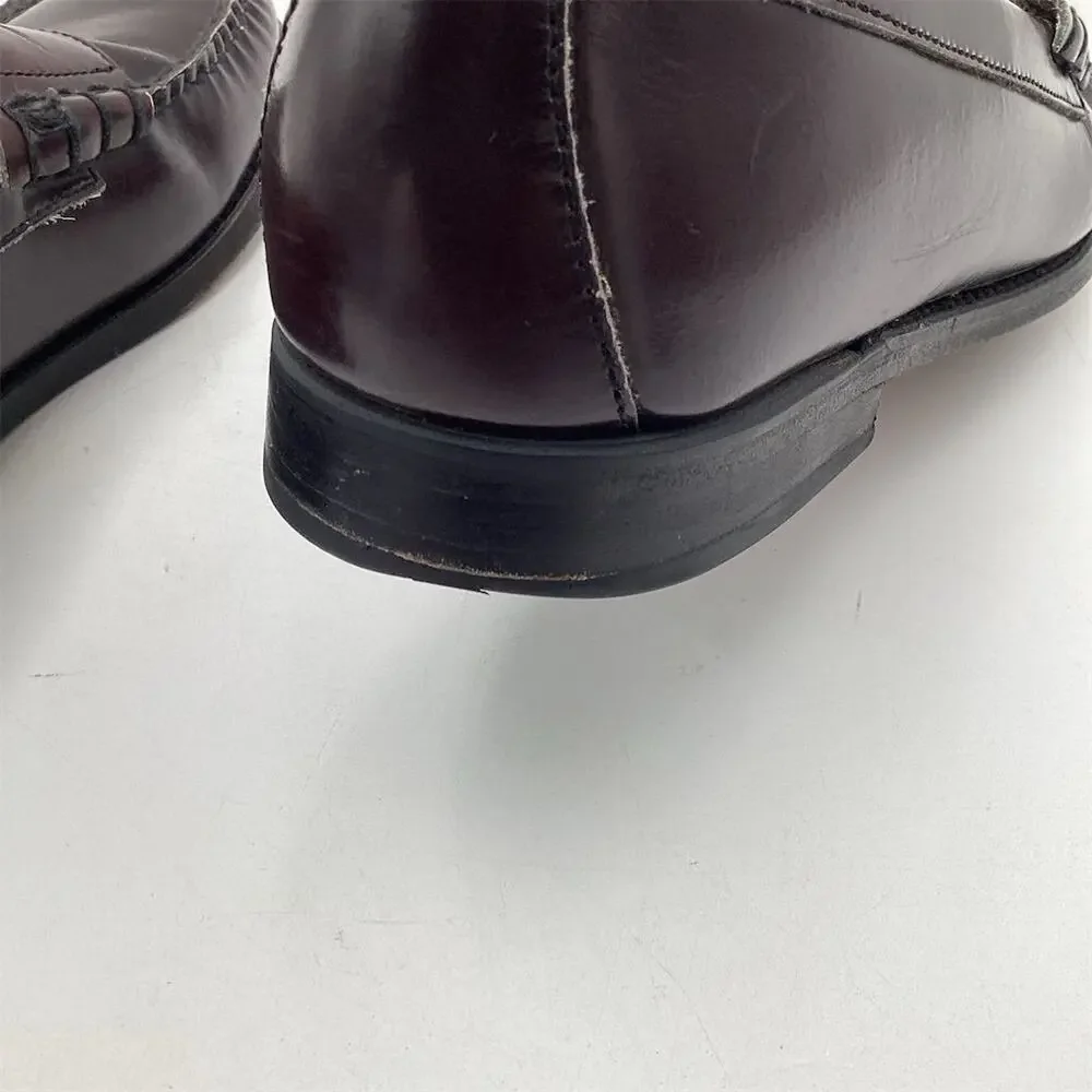 Bostonian Men's Penny Loafers Size 10.5 D Burgundy Leather Dress‎ Shoes